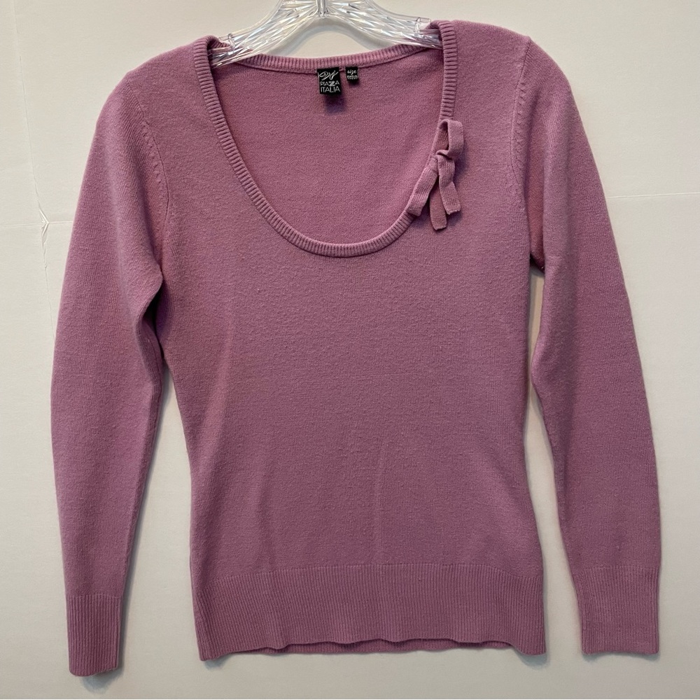 Piazza italia Women’s Lavender Scoop Neck Long Sleeve Sweater Sz M
